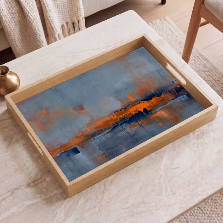Dienblad - Abstract - Kleuren - Modern - Oranje - Grijs — 2
