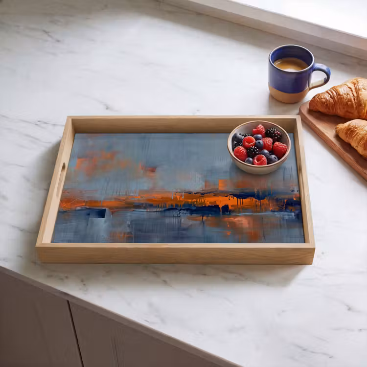 Dienblad - Abstract - Kleuren - Modern - Oranje - Grijs — 4