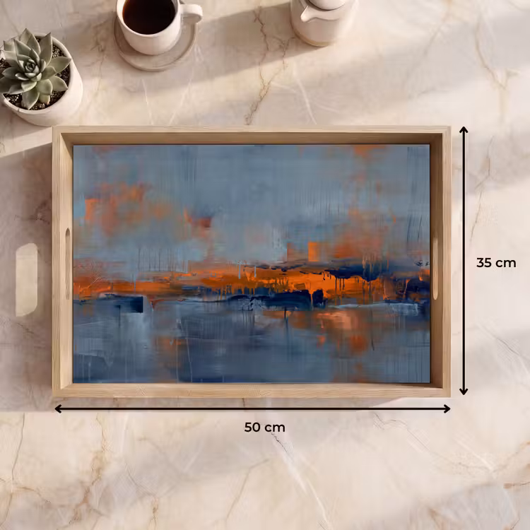Dienblad - Abstract - Kleuren - Modern - Oranje - Grijs — 9