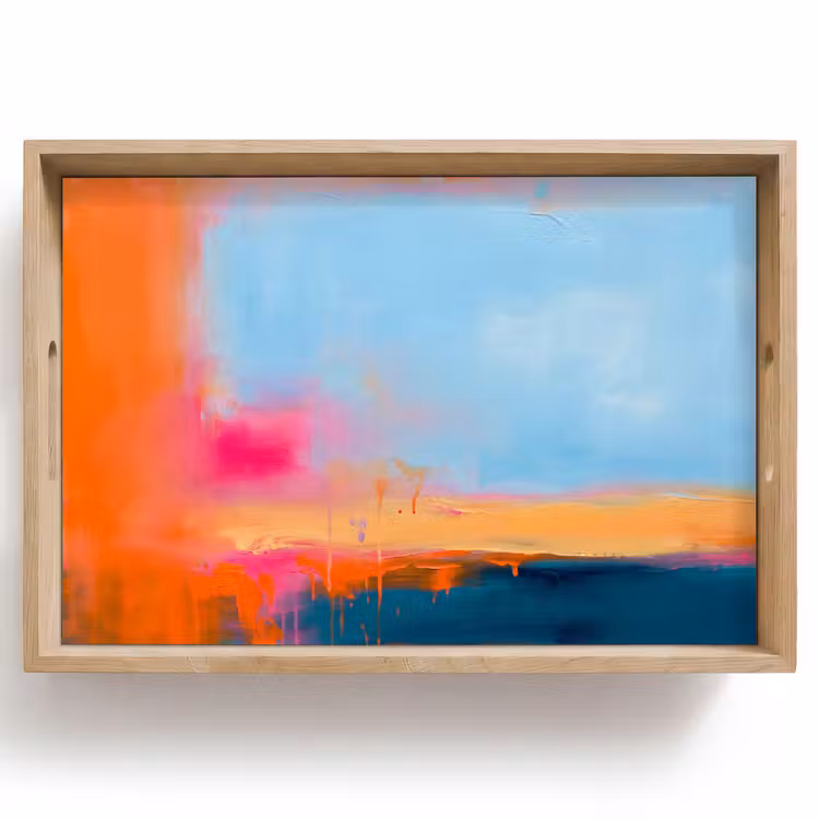 Dienblad - Abstract - Kleurvlakken - Modern - Oranje - Blauw — 1
