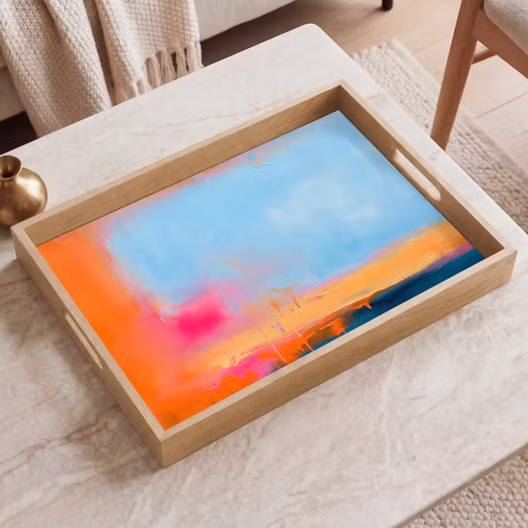 Dienblad - Abstract - Kleurvlakken - Modern - Oranje - Blauw — 2