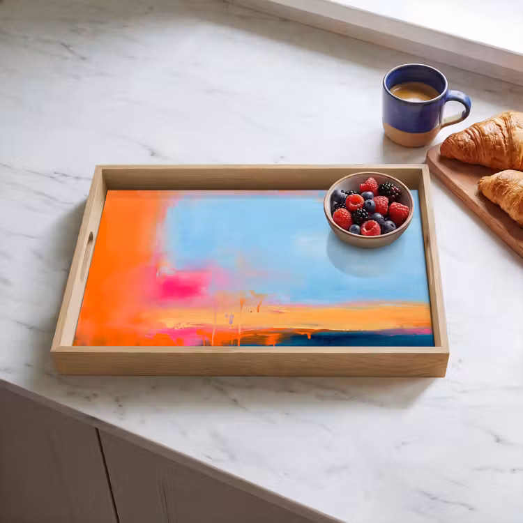 Dienblad - Abstract - Kleurvlakken - Modern - Oranje - Blauw — 4
