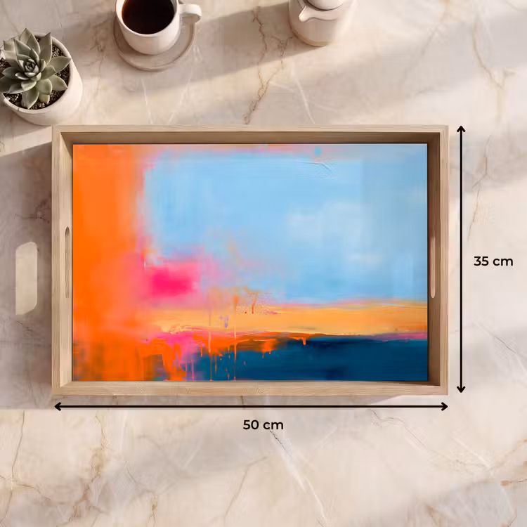 Dienblad - Abstract - Kleurvlakken - Modern - Oranje - Blauw — 9