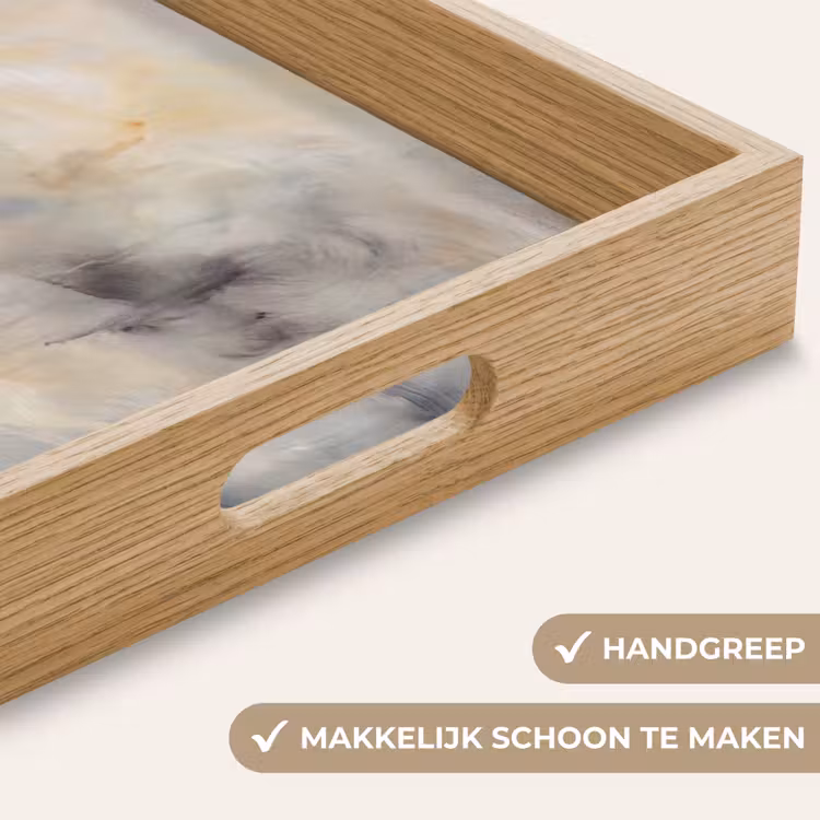 Dienblad - Abstract - Wolken - Sfeervol - Beige - Grijs — 5