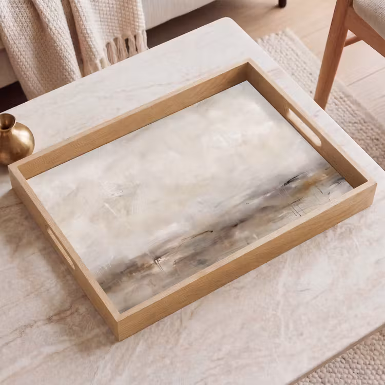 Dienblad - Abstrakt - Landschap - Modern - Beige - Kunst — 2