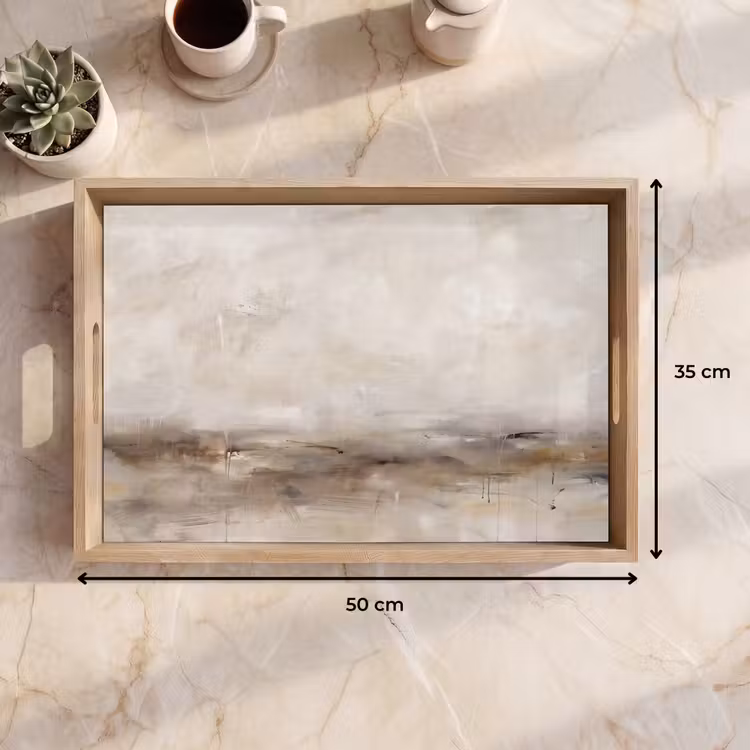 Dienblad - Abstrakt - Landschap - Modern - Beige - Kunst — 9