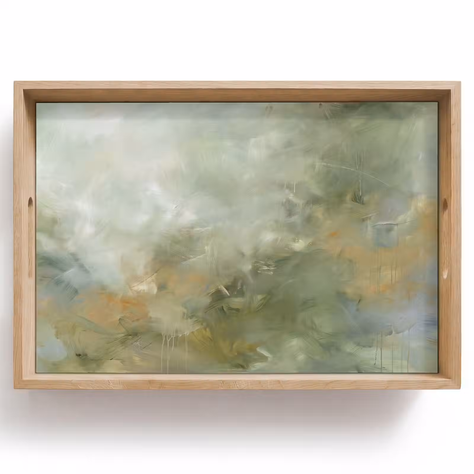 Dienblad - Abstract - Groen - Beige - Modern - Kunst — 1