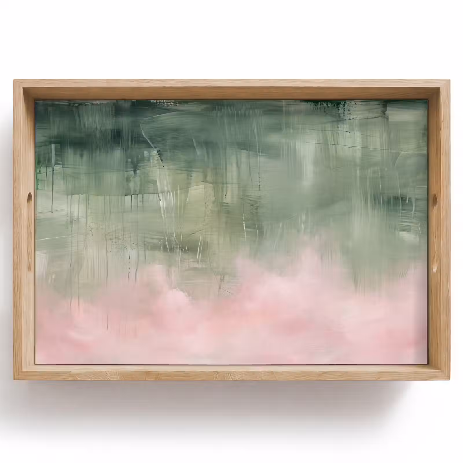 Dienblad - Kunst - Abstract - Modern - Groen - Roze — 1