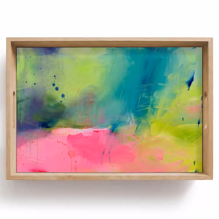 Dienblad - Abstract - Kleuren - Modern - Groen - Roze — 1