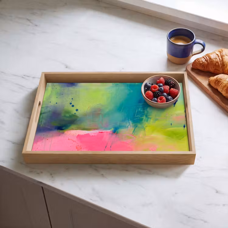 Dienblad - Abstract - Kleuren - Modern - Groen - Roze — 4
