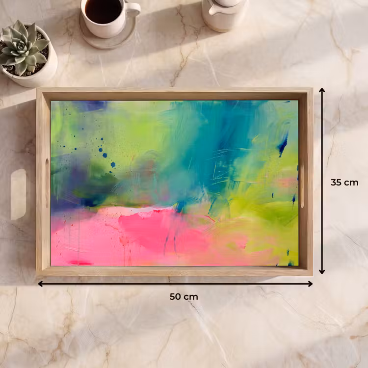 Dienblad - Abstract - Kleuren - Modern - Groen - Roze — 9