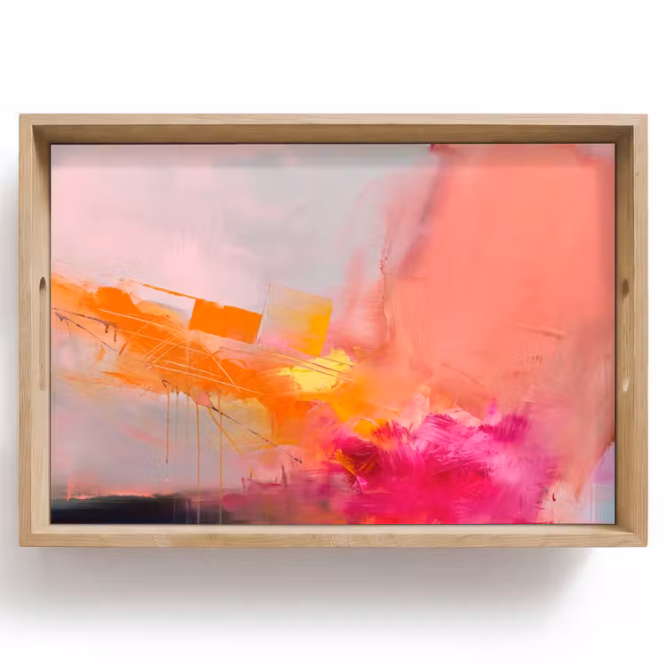 Dienblad - Abstract - Kleurrijk - Modern - Roze — 1
