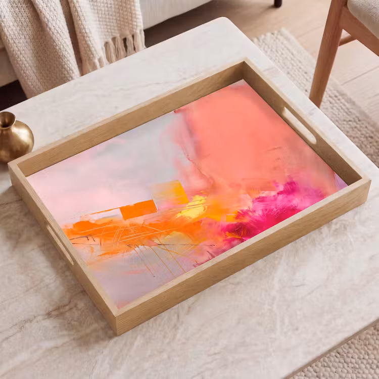 Dienblad - Abstract - Kleurrijk - Modern - Roze — 2