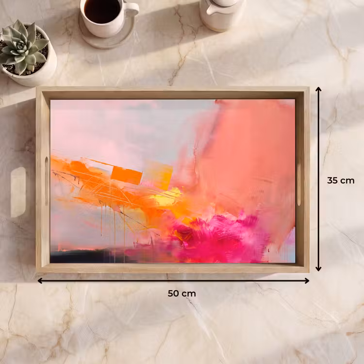 Dienblad - Abstract - Kleurrijk - Modern - Roze — 9