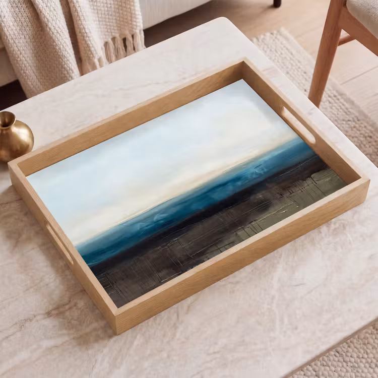 Dienblad - Abstract - Landschap - Horizon - Blauw - Modern — 2