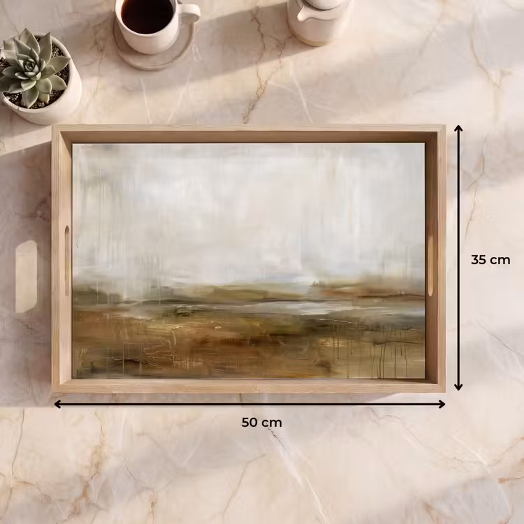 Dienblad - Abstract - Landschap - Natuur - Beige - Bruin — 9