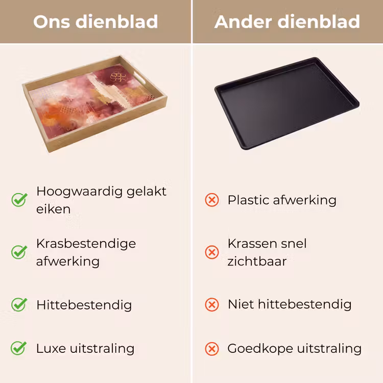 Dienblad - Abstract - Rood - Goud - Modern - Kunst — 3