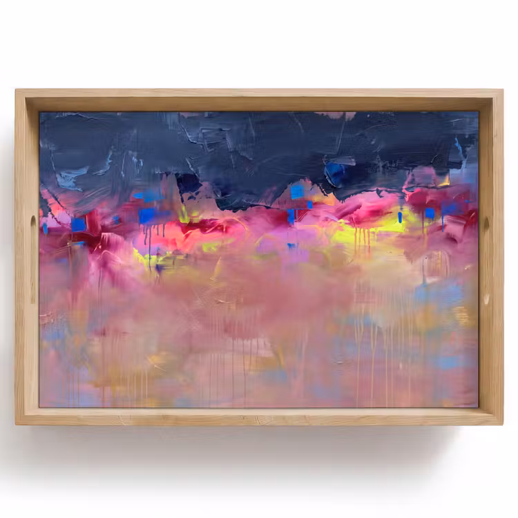 Dienblad - Abstract - Textuur - Kleuren - Modern - Roze — 1