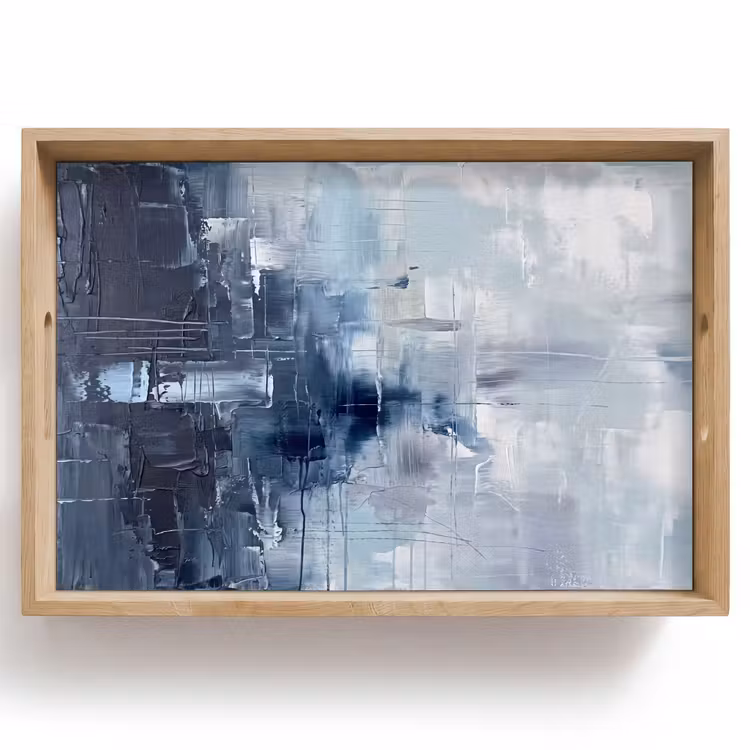 Dienblad - Abstract - Textuur - Kunst - Modern - Blauw — 1