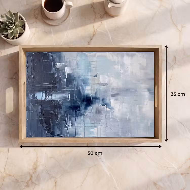 Dienblad - Abstract - Textuur - Kunst - Modern - Blauw — 9