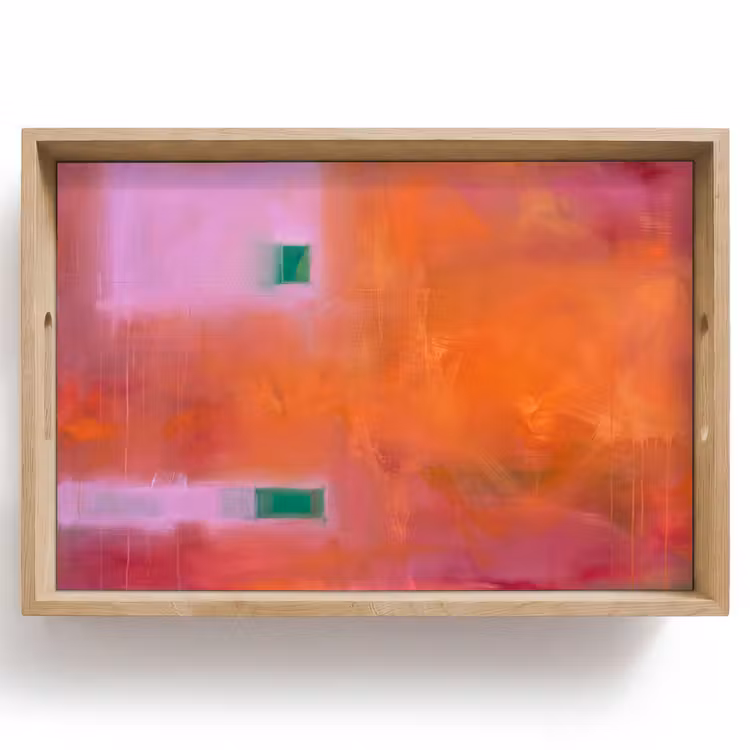 Dienblad - Abstract - Vlakken - Kunst - Modern - Oranje — 1