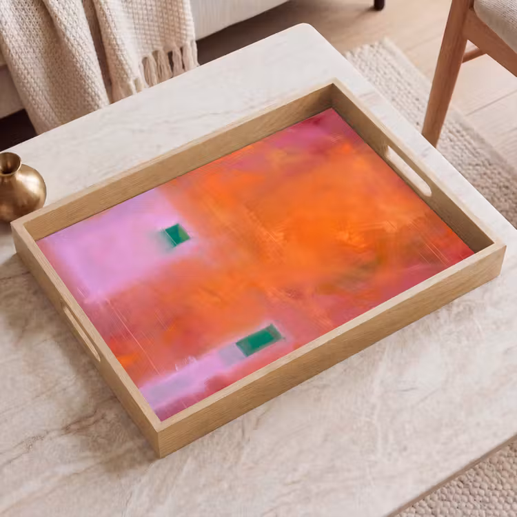 Dienblad - Abstract - Vlakken - Kunst - Modern - Oranje — 2