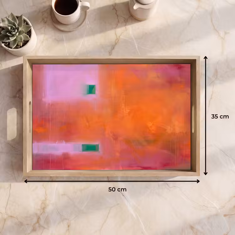 Dienblad - Abstract - Vlakken - Kunst - Modern - Oranje — 9