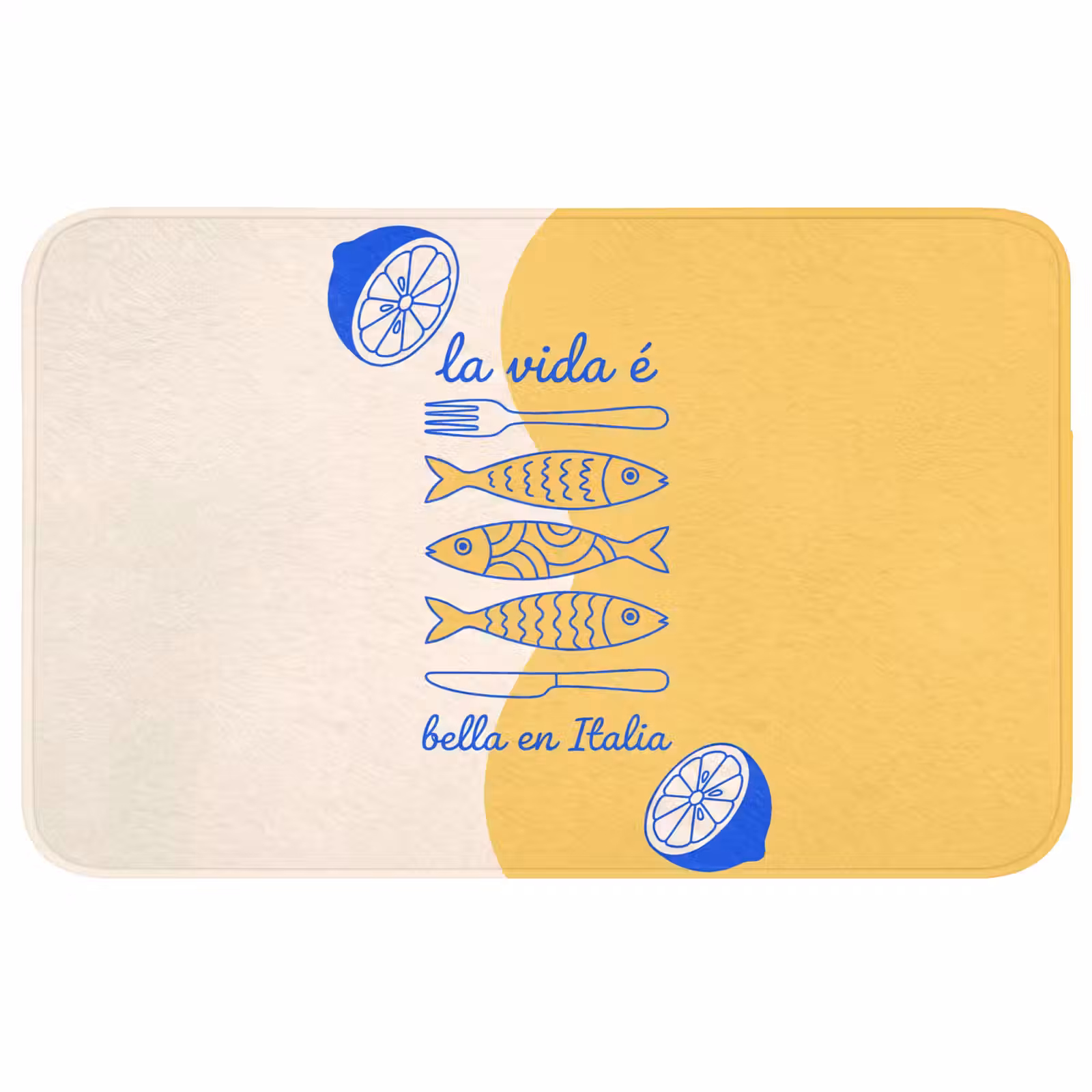 Wc Mat - Italië - Eten - Citroen - Vis - Grafisch — 1