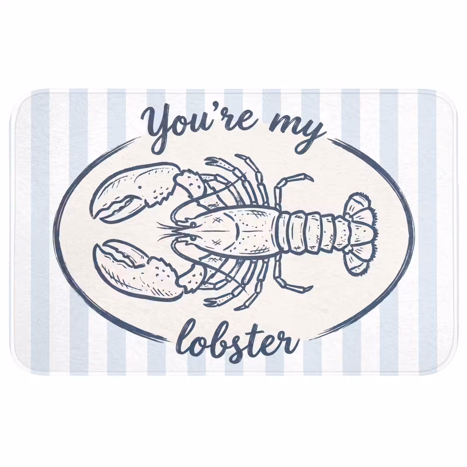Wc Mat - Kreeft - Illustratie - Liefde - Blauw - Decoratie — 1