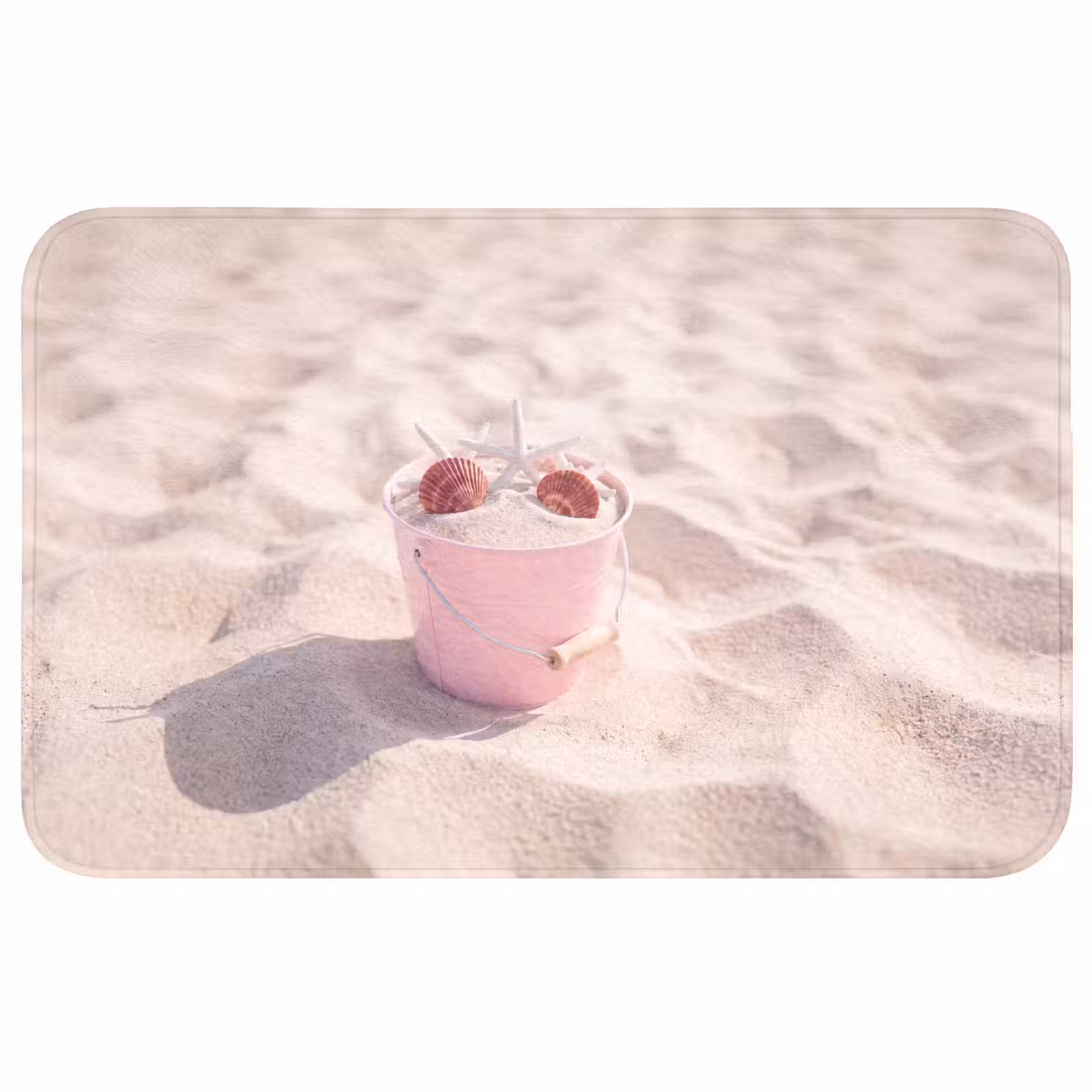 Wc Mat - Strand - Schelpen - Zomer - Roze - Decoratie — 1