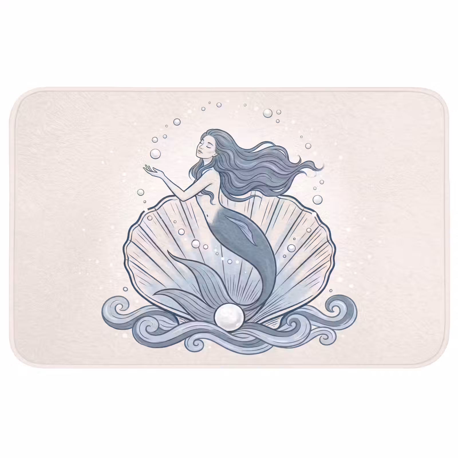 Wc Mat - Zeemeermin - Schelp - Zee - Fantasie - Blauw — 1