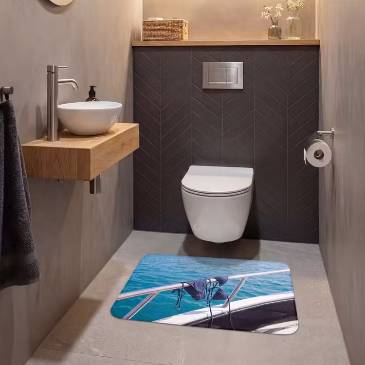 Wc Mat - Bikini - Reling - Zee - Zomer - Blauw — 2