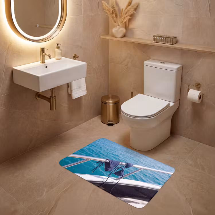 Wc Mat - Bikini - Reling - Zee - Zomer - Blauw — 4