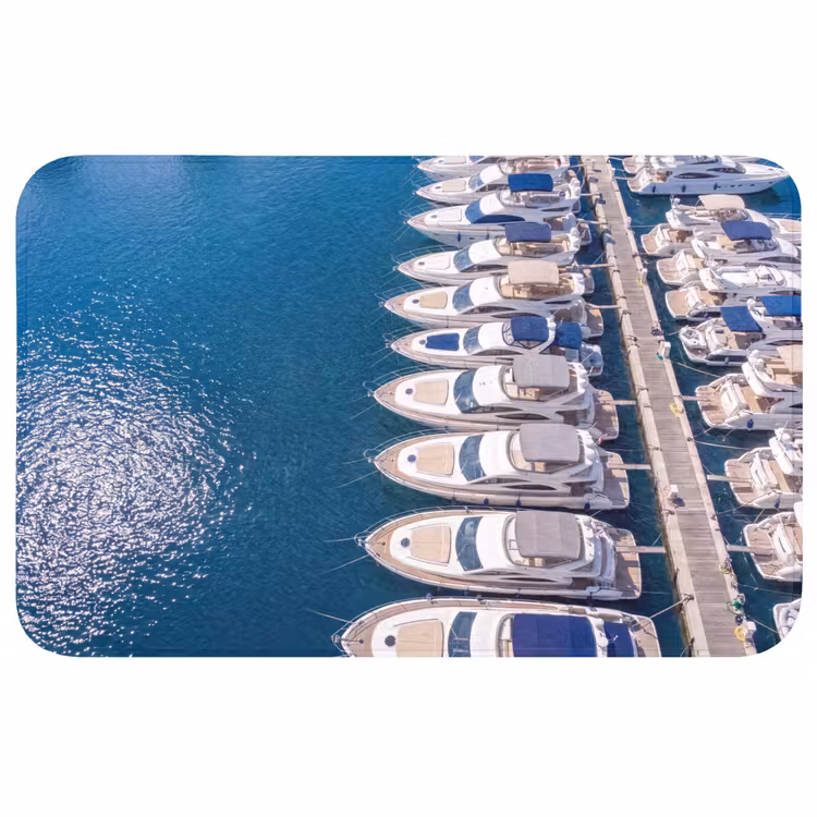 Wc Mat - Boot - Jachthaven - Water - Zomer - Blauw — 1