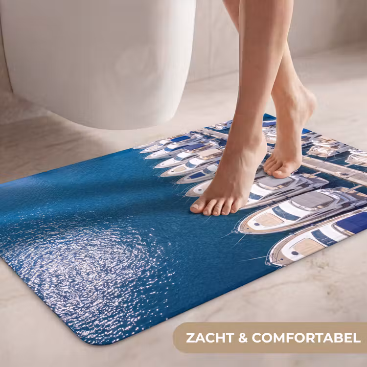 Wc Mat - Boot - Jachthaven - Water - Zomer - Blauw — 7
