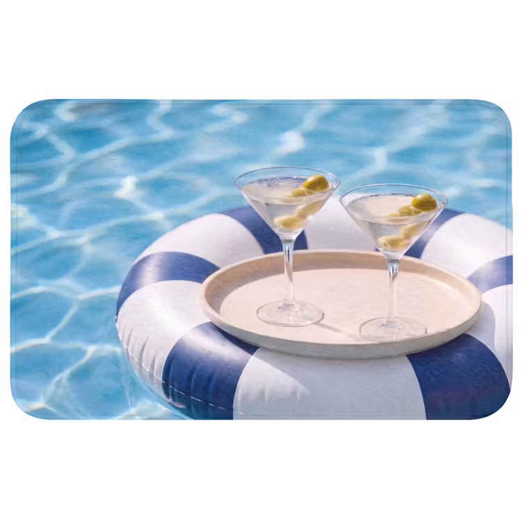 Wc Mat - Cocktail - Zwembad - Zomer - Blauw — 1