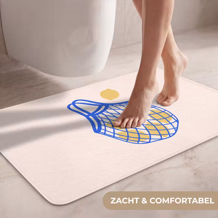 Wc Mat - Eten - Citroen - Boodschappen - Abstract - Geel - Blauw — 7