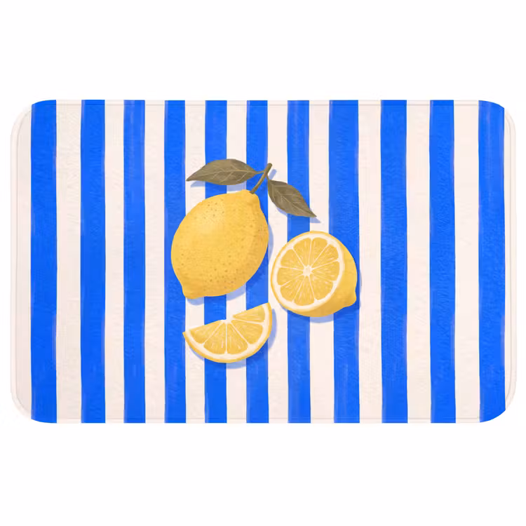 Wc Mat - Fruit - Citroen - Zomer - Geel - Blauw — 1