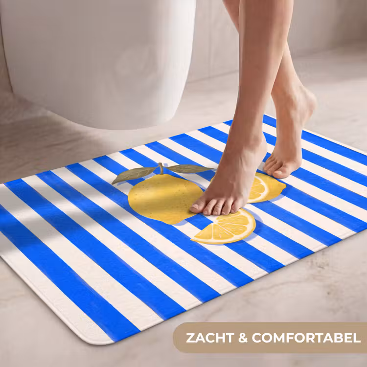 Wc Mat - Fruit - Citroen - Zomer - Geel - Blauw — 7