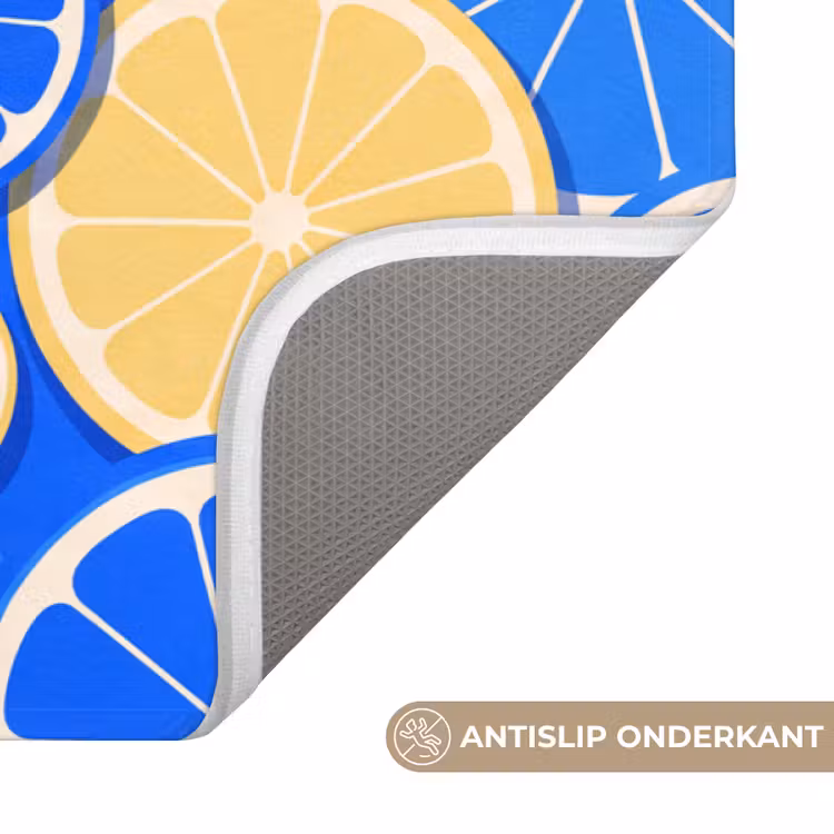 Wc Mat - Fruit - Schijven - Patroon - Modern - Blauw - Geel — 3
