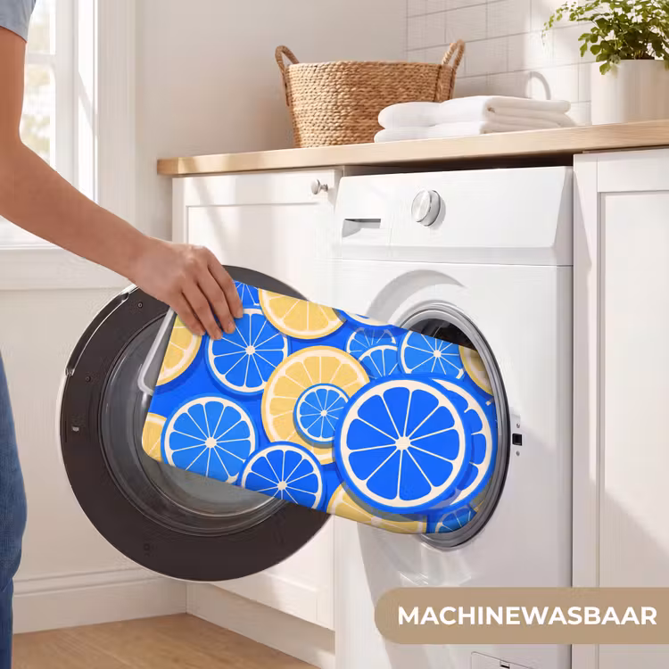Wc Mat - Fruit - Schijven - Patroon - Modern - Blauw - Geel — 5
