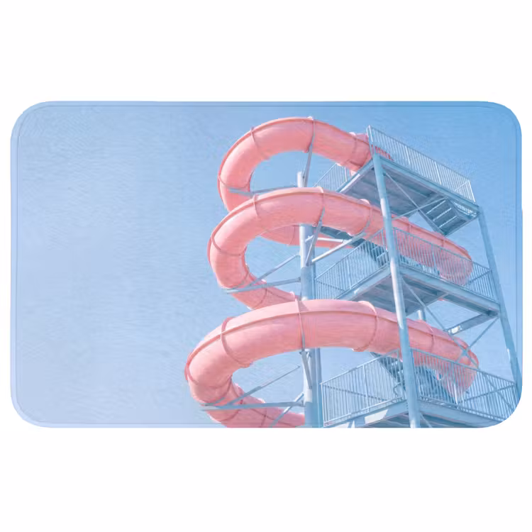 Wc Mat - Glijbaan - Waterpark - Spiraal - Modern - Roze — 1