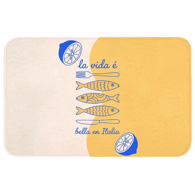 Wc Mat - Italië - Eten - Citroen - Vis - Grafisch — 1