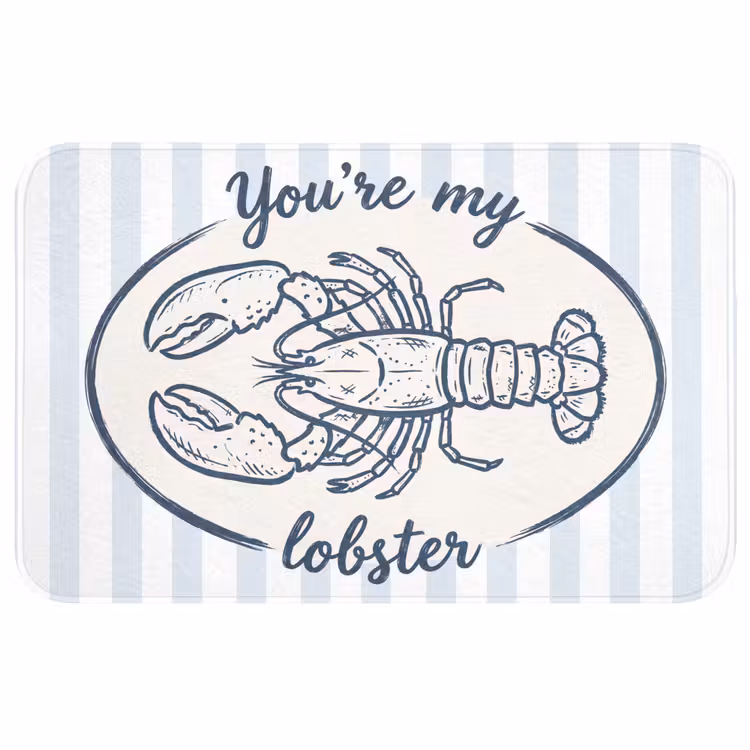 Wc Mat - Kreeft - Illustratie - Liefde - Blauw - Decoratie — 1