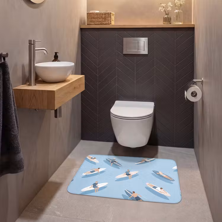 Wc Mat - Mensen - Surfen - Water - Zomer - Illustratie — 2