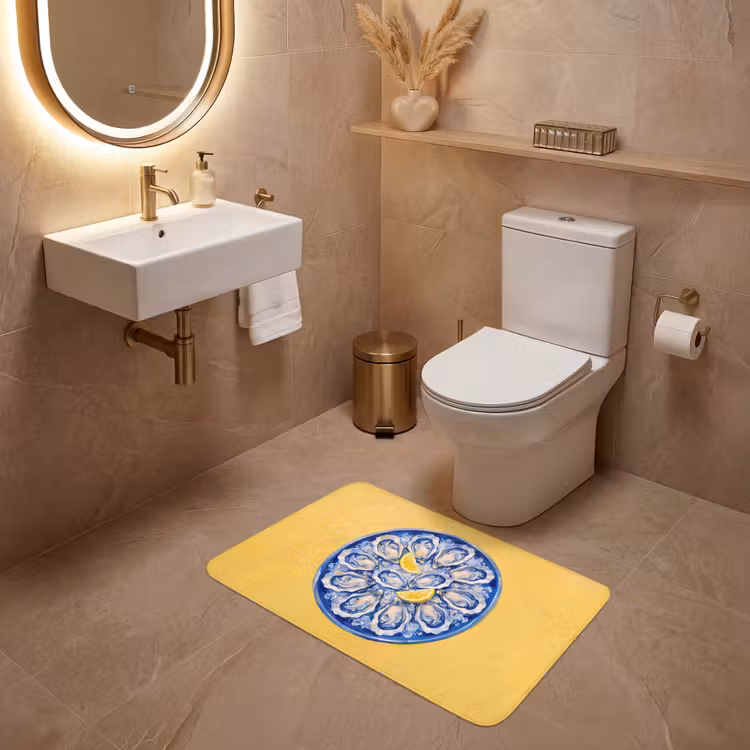 Wc Mat - Oesters - Citroen - IJs - Modern - Geel — 4