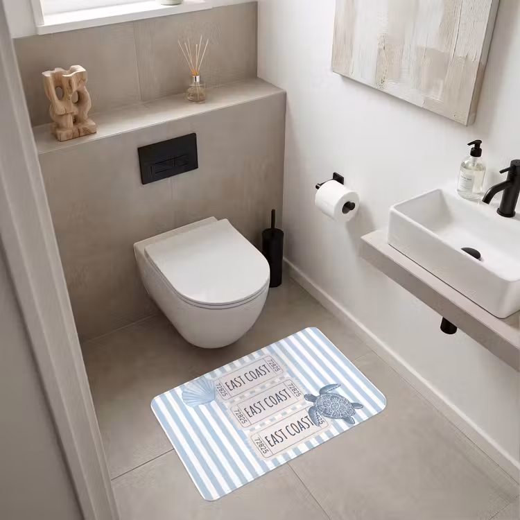 Wc Mat - Schelp - Oceaan - Kust - Blauw - Illustratie — 6