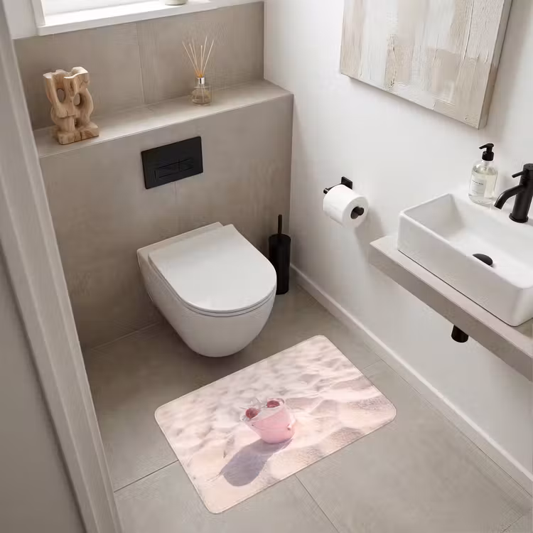 Wc Mat - Strand - Schelpen - Zomer - Roze - Decoratie — 6