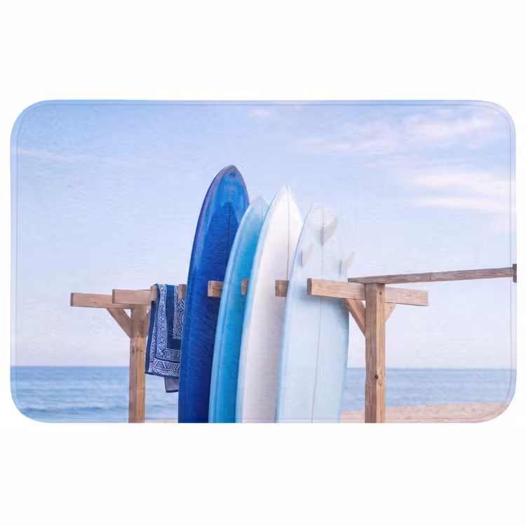 Wc Mat - Surfplank - Strand - Zomer - Blauw - Water — 1