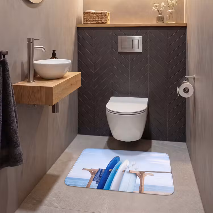 Wc Mat - Surfplank - Strand - Zomer - Blauw - Water — 2